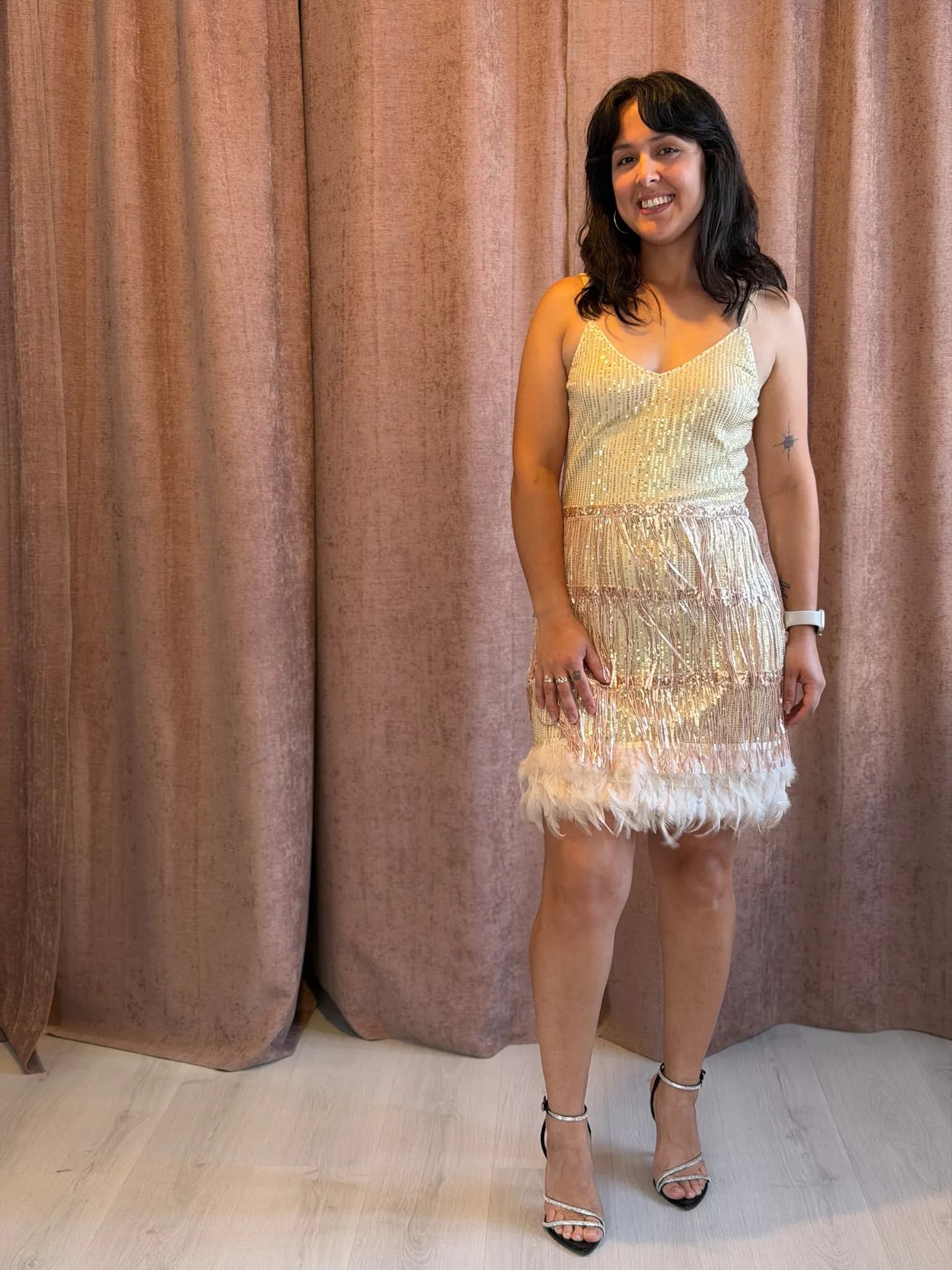 Vestido Plumas, Corto - 029 - Imagen 3