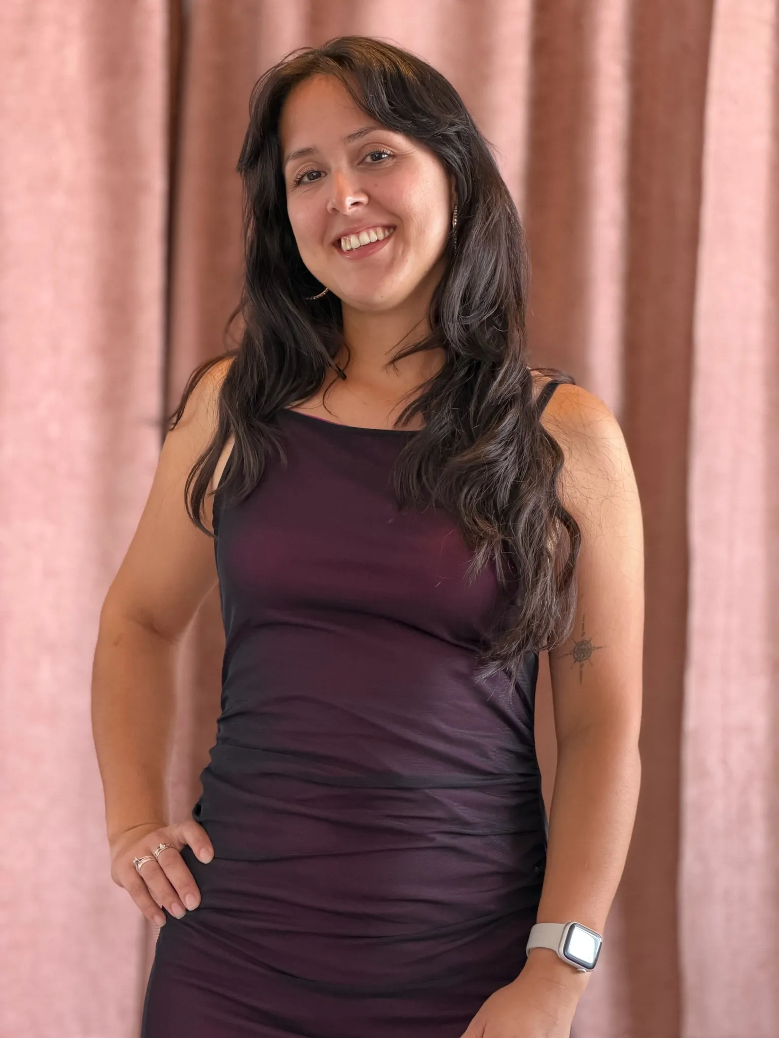 Vestido fucsia simil transparencia - 015 - Imagen 1