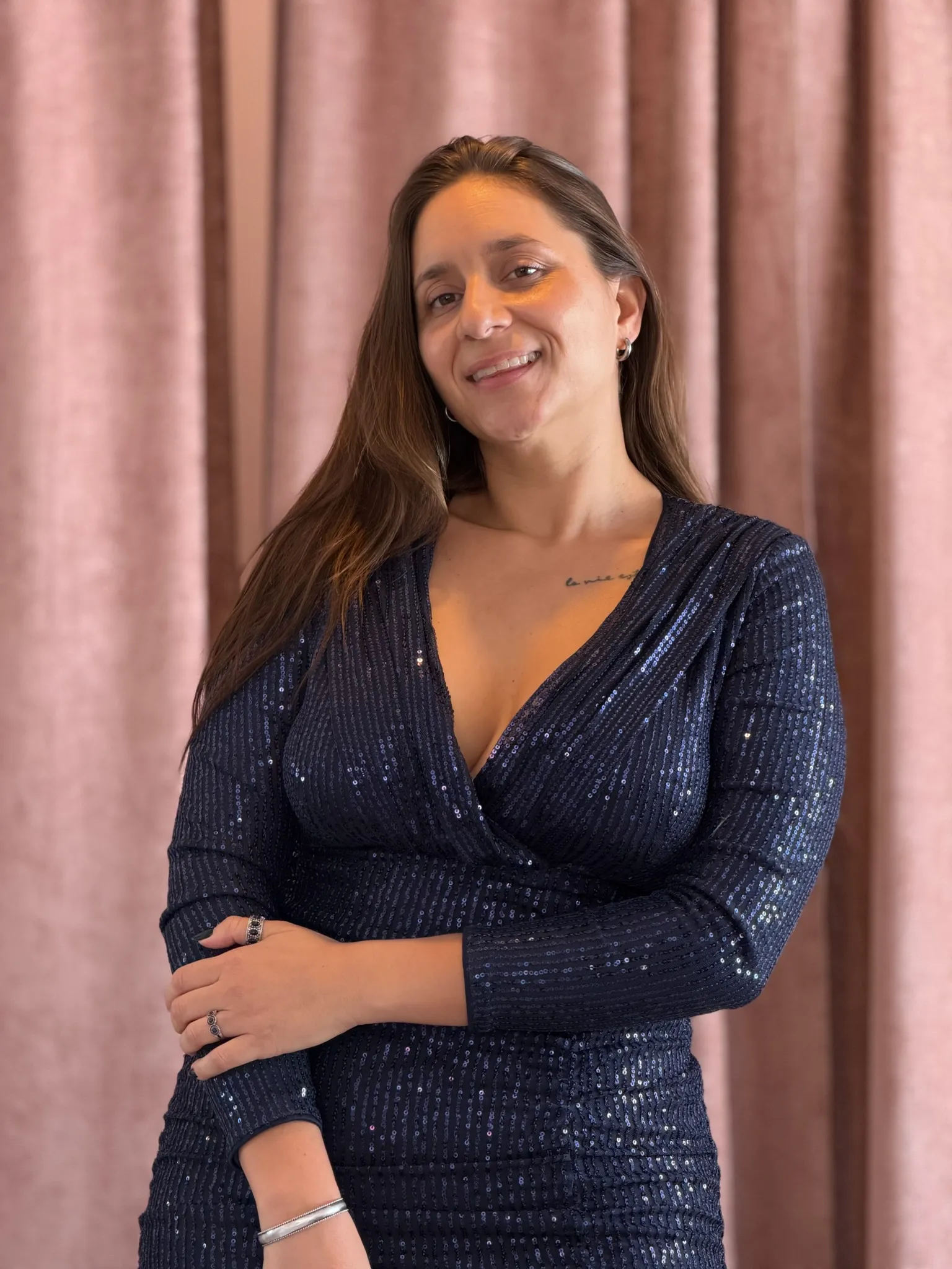 Vestido corto azul lentejuelas - 062 - Imagen 1