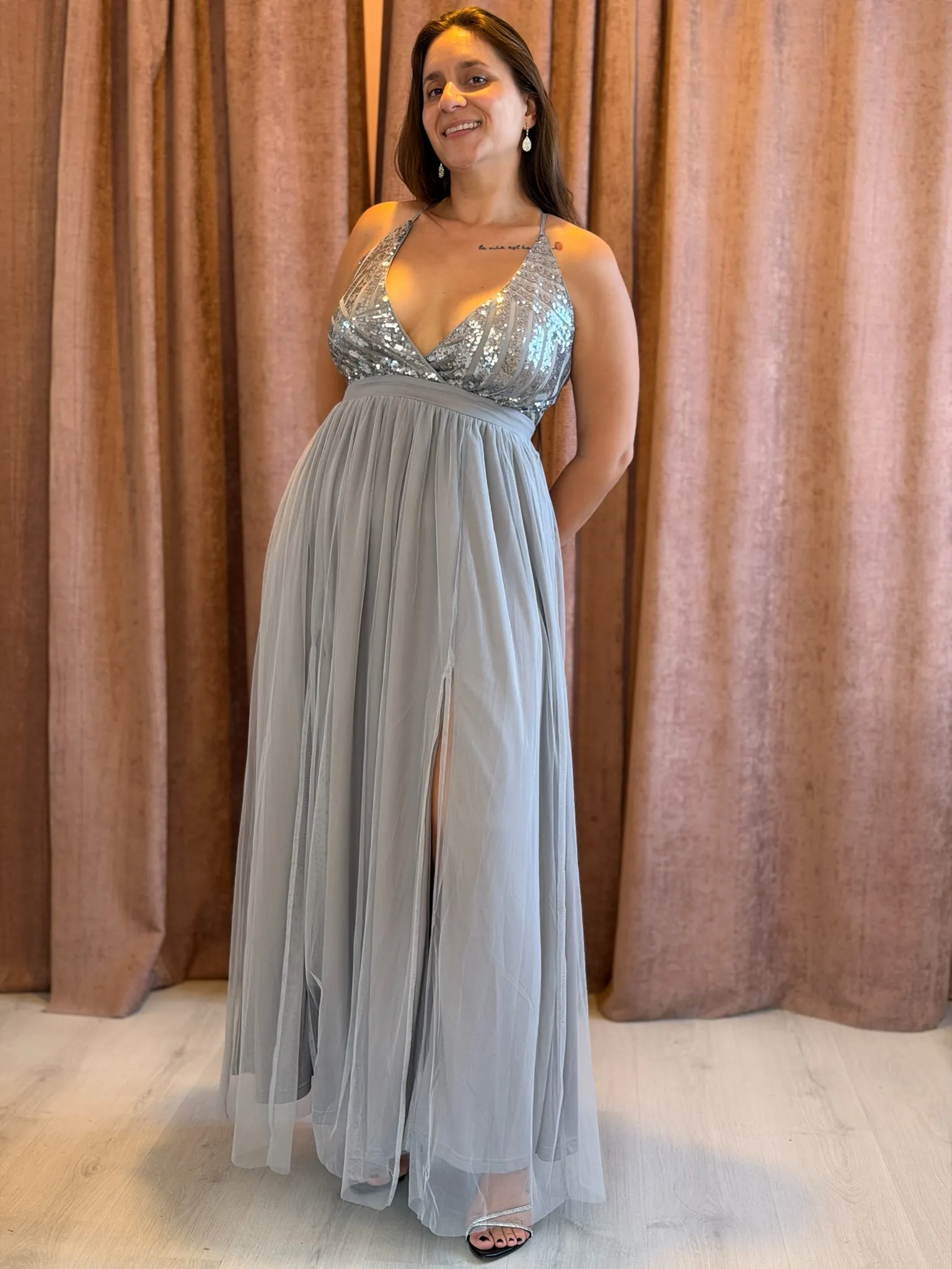 Vestido largo con tul - 032 - Imagen 2