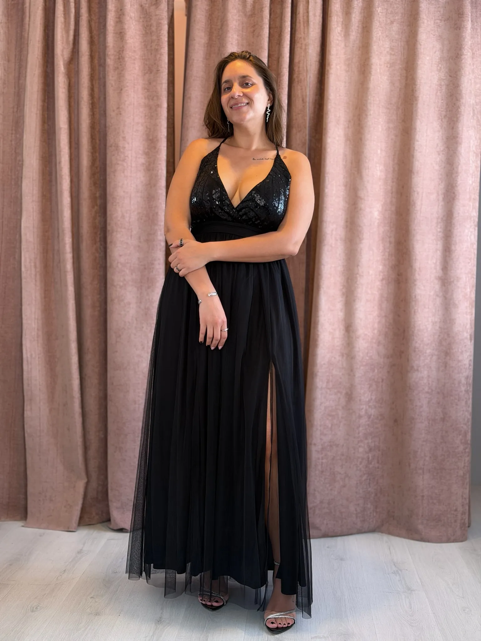 Vestido largo negro tul - 068 - Imagen 3