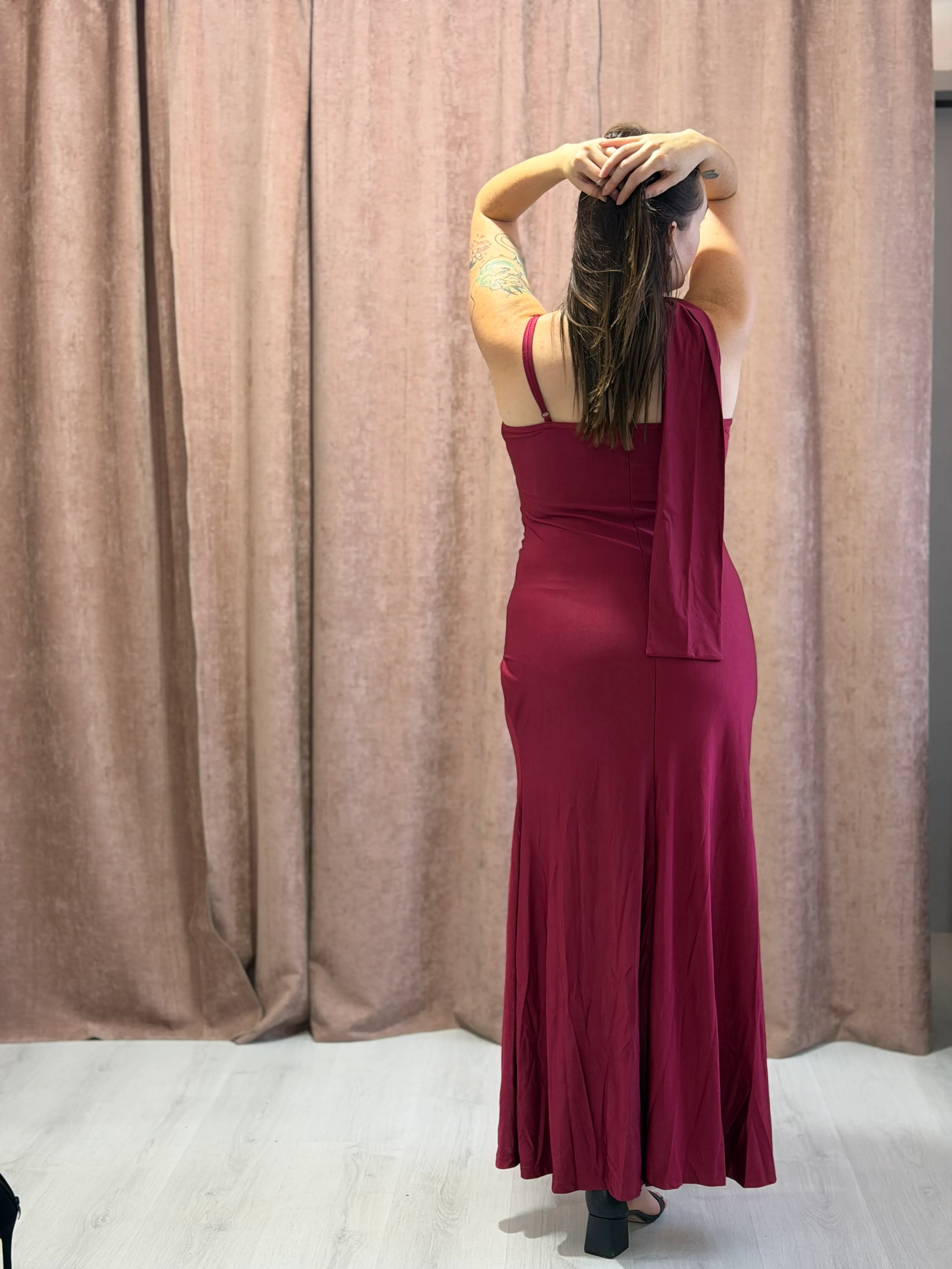 Vestido Largo Rosa con lazo - 129 - Imagen 4