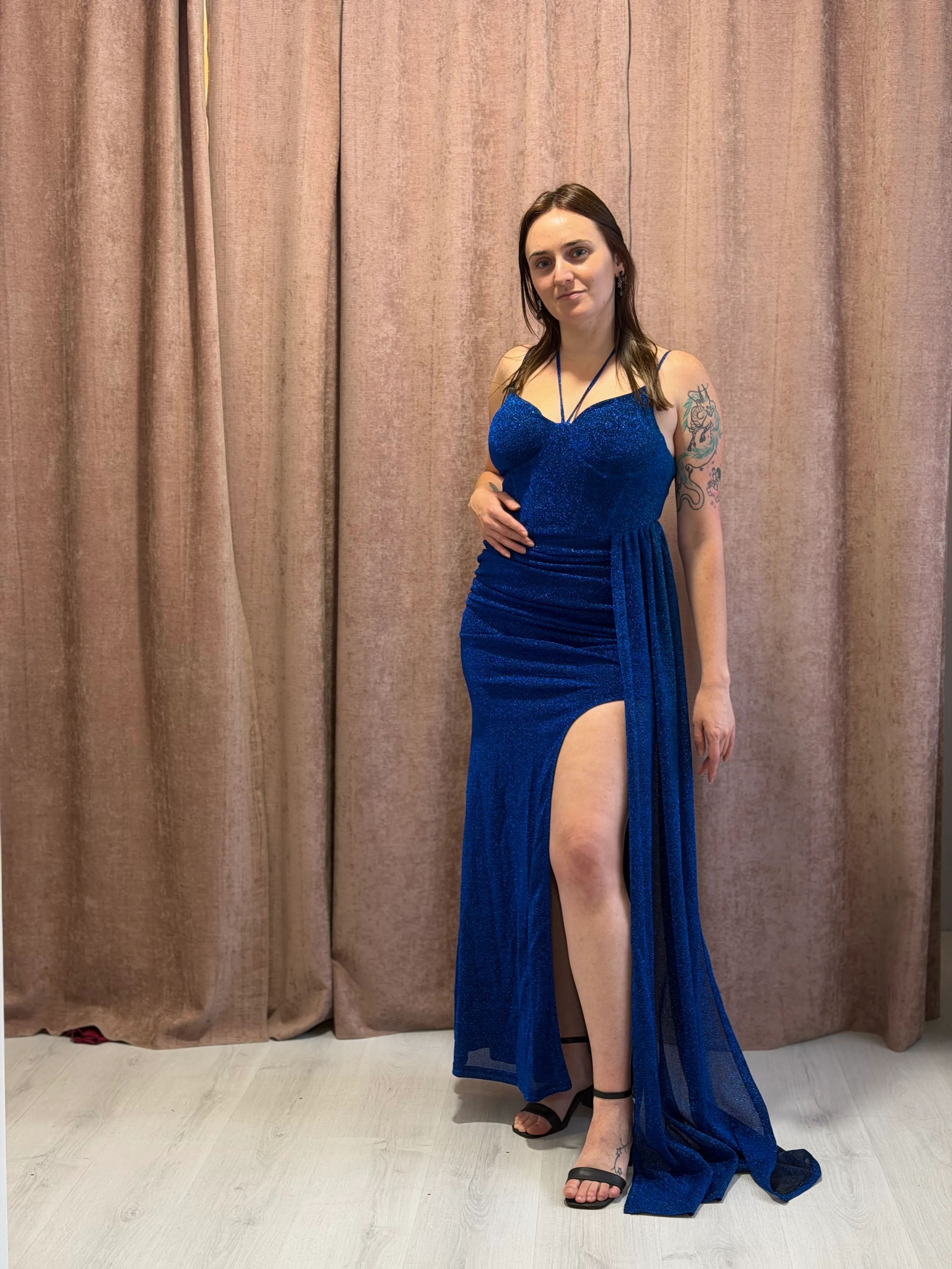 Vestido Largo Azul lurex - 052