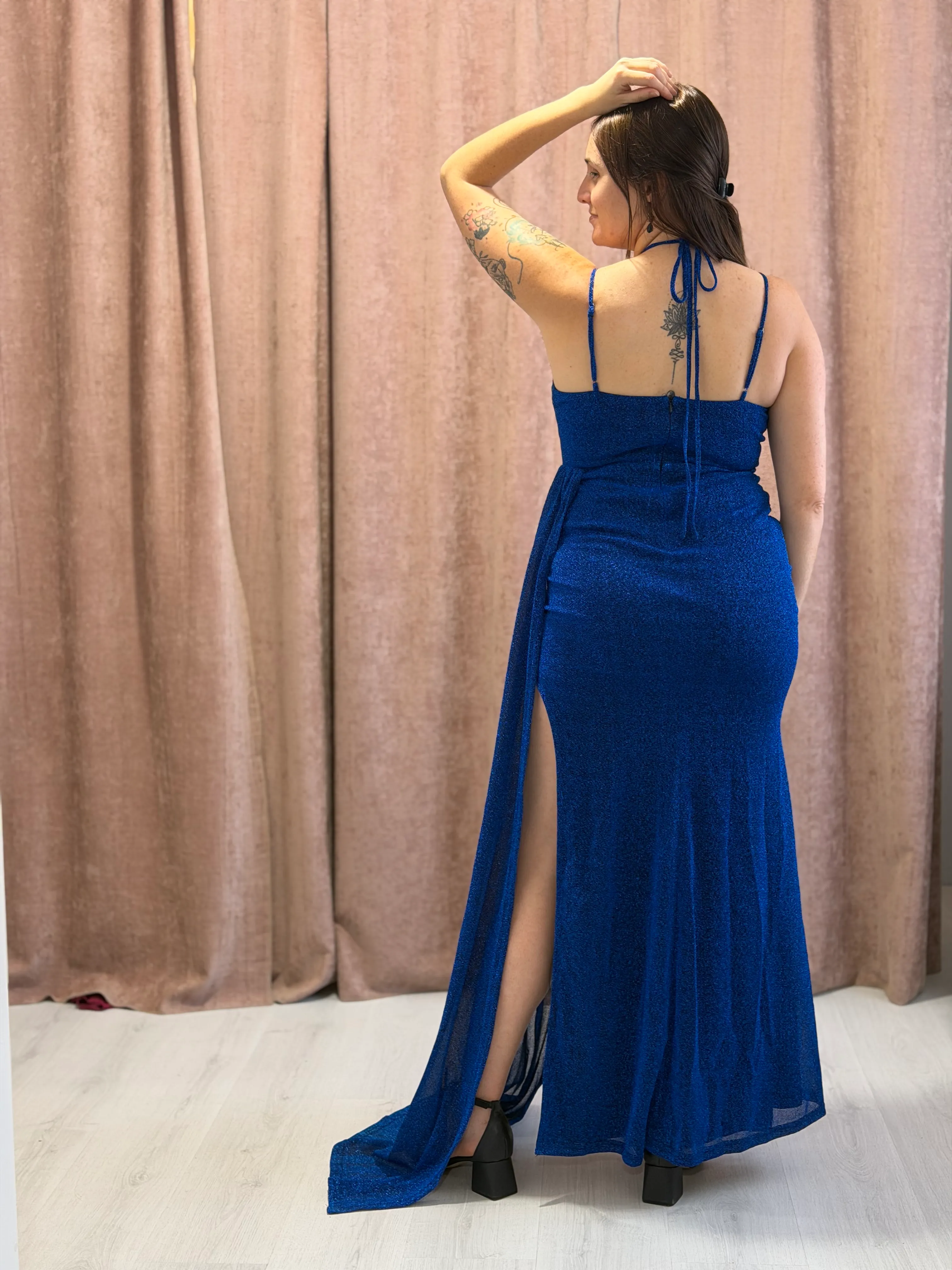 Vestido Largo Azul lurex - 052 - Imagen 4