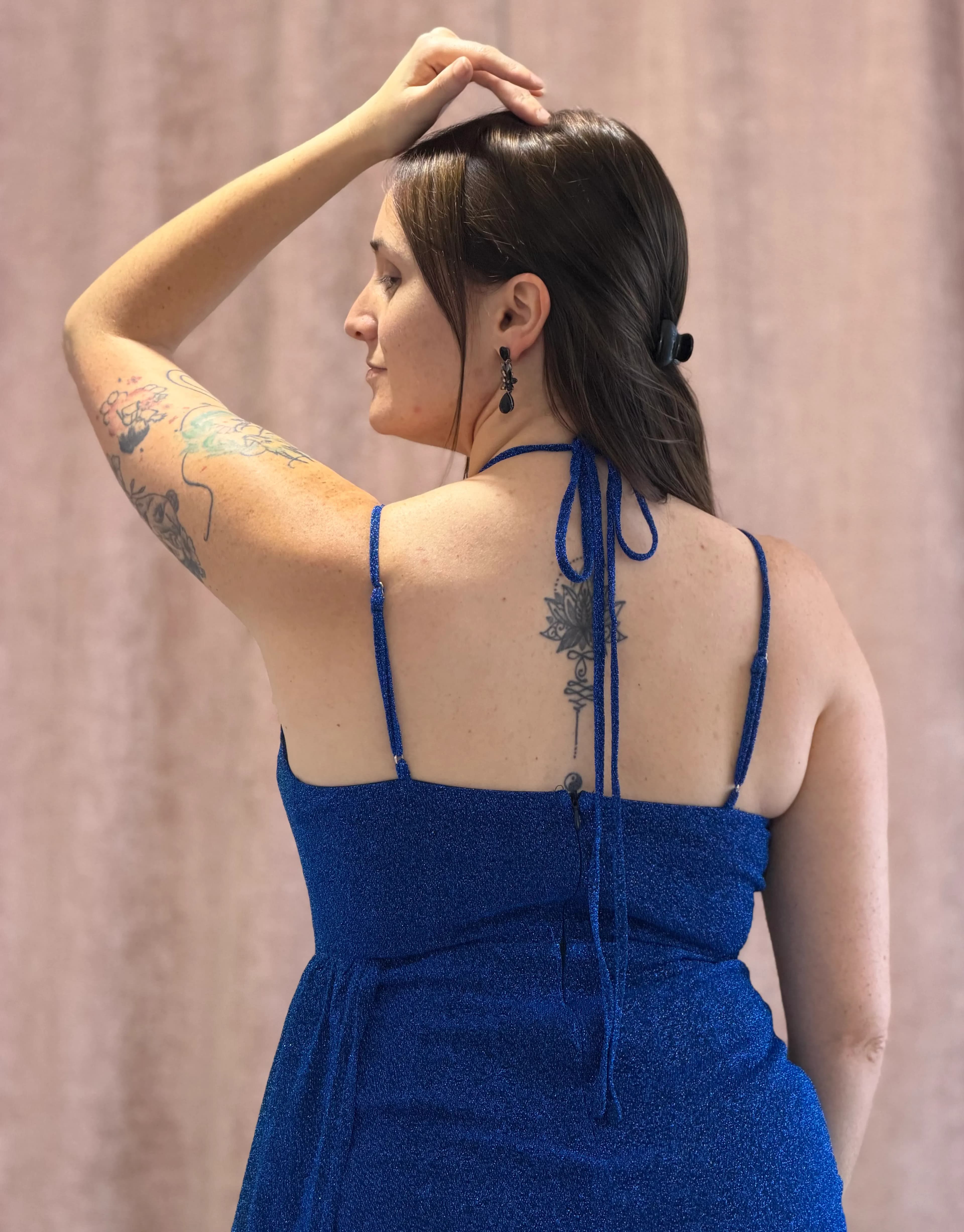 Vestido Largo Azul lurex - 052 - Imagen 5