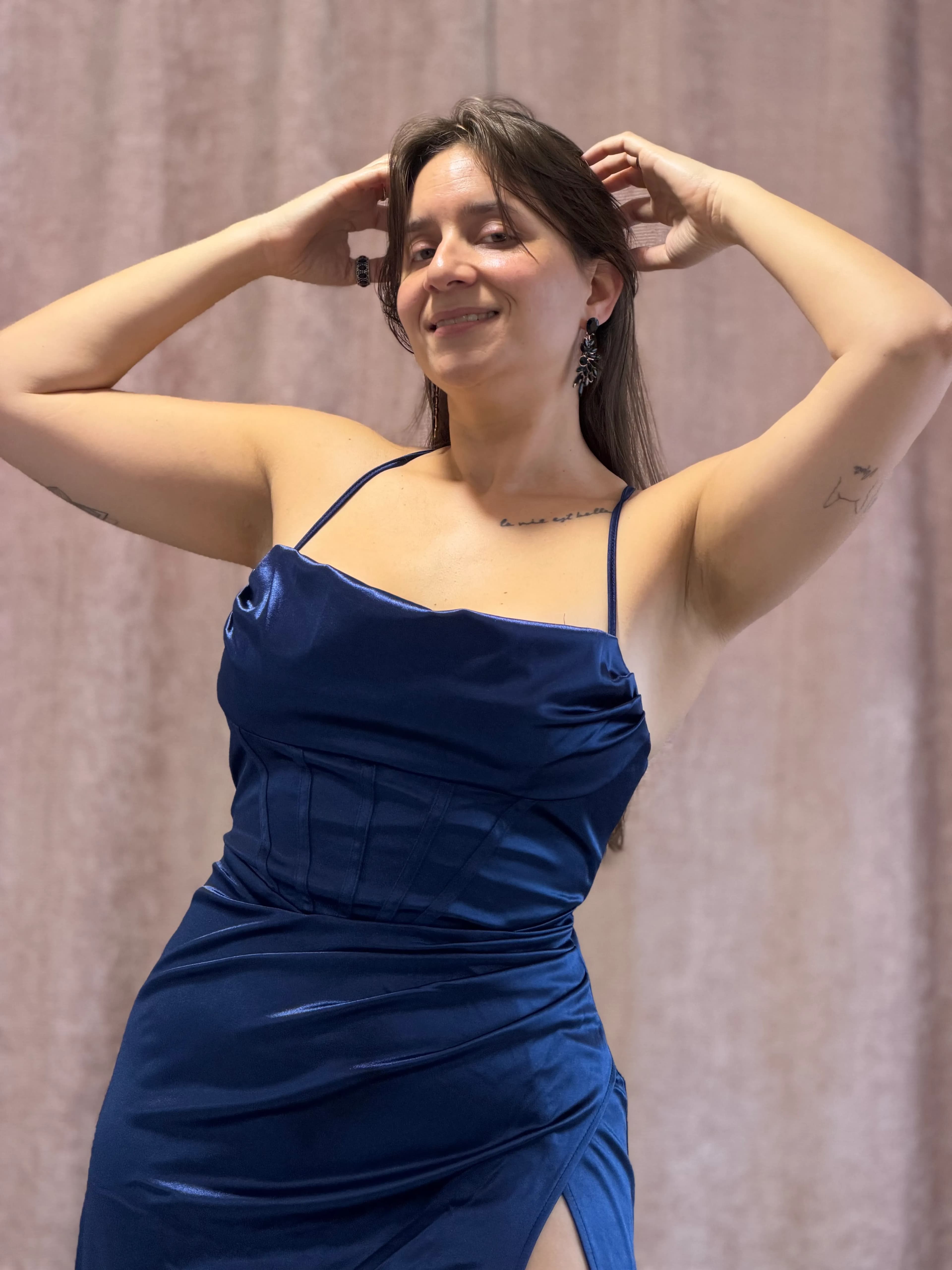 Vestido Largo Azul Corset - 123 - Imagen 2