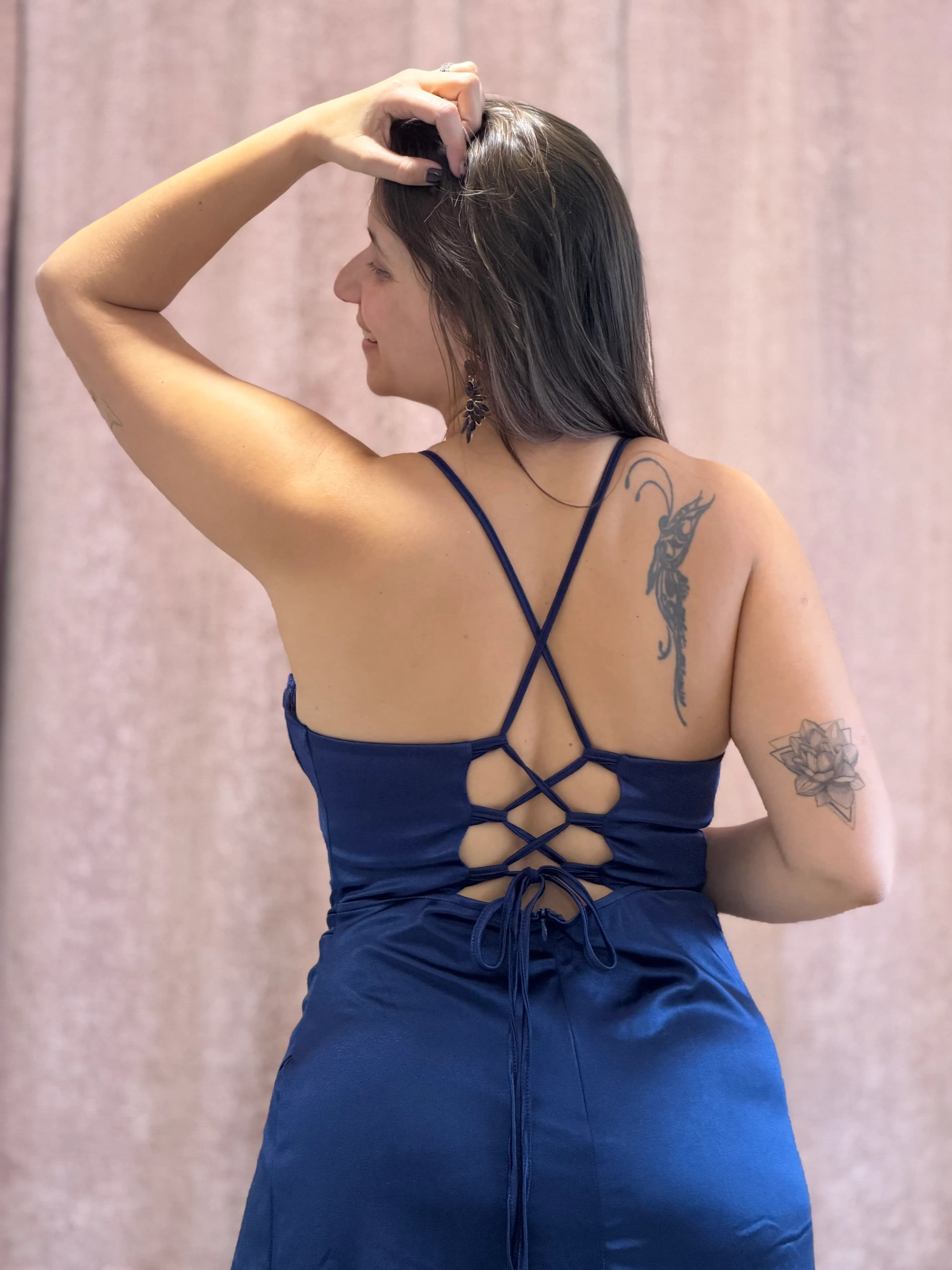 Vestido Largo Azul Corset - 123 - Imagen 4