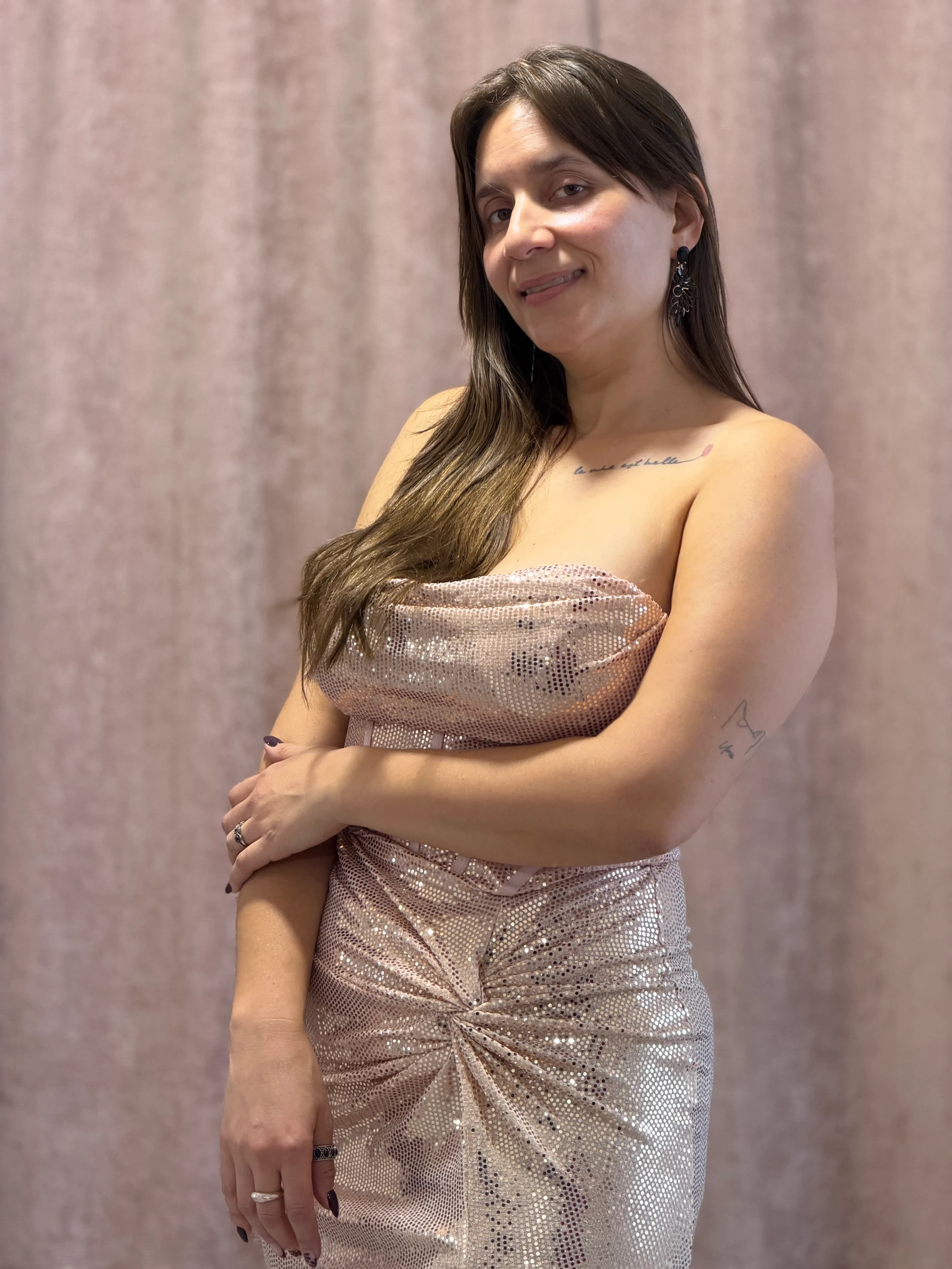 Vestido Largo Rosa - 021 - Imagen 3